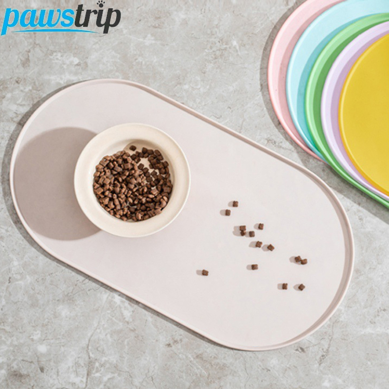 Pet Supplies Is Food - 45.5x24.5cm Oval Pet Feeding Mat Silicone