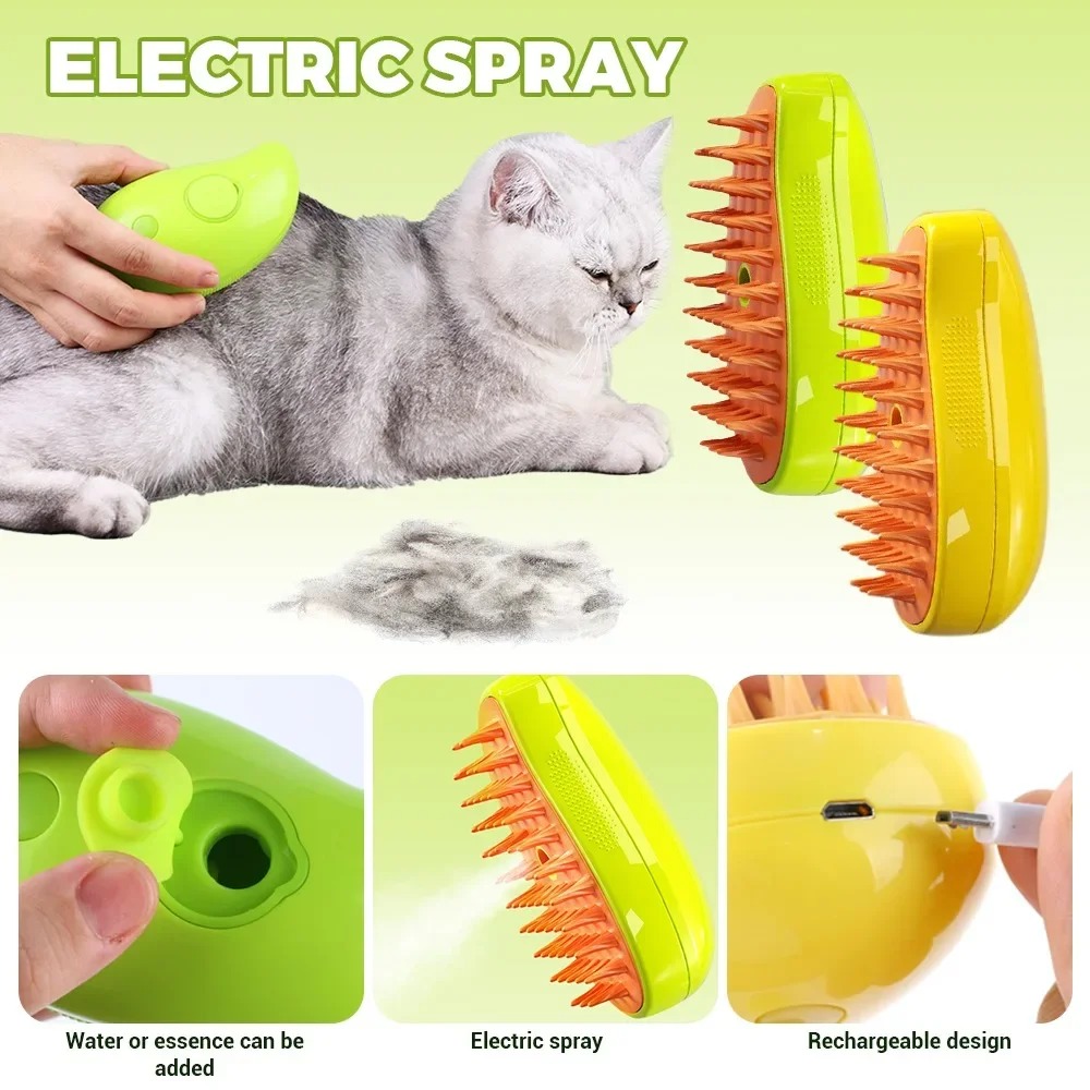 Cat Steam Brush Electric Spray - Pet Supplies Grooming Hours 评论和价格