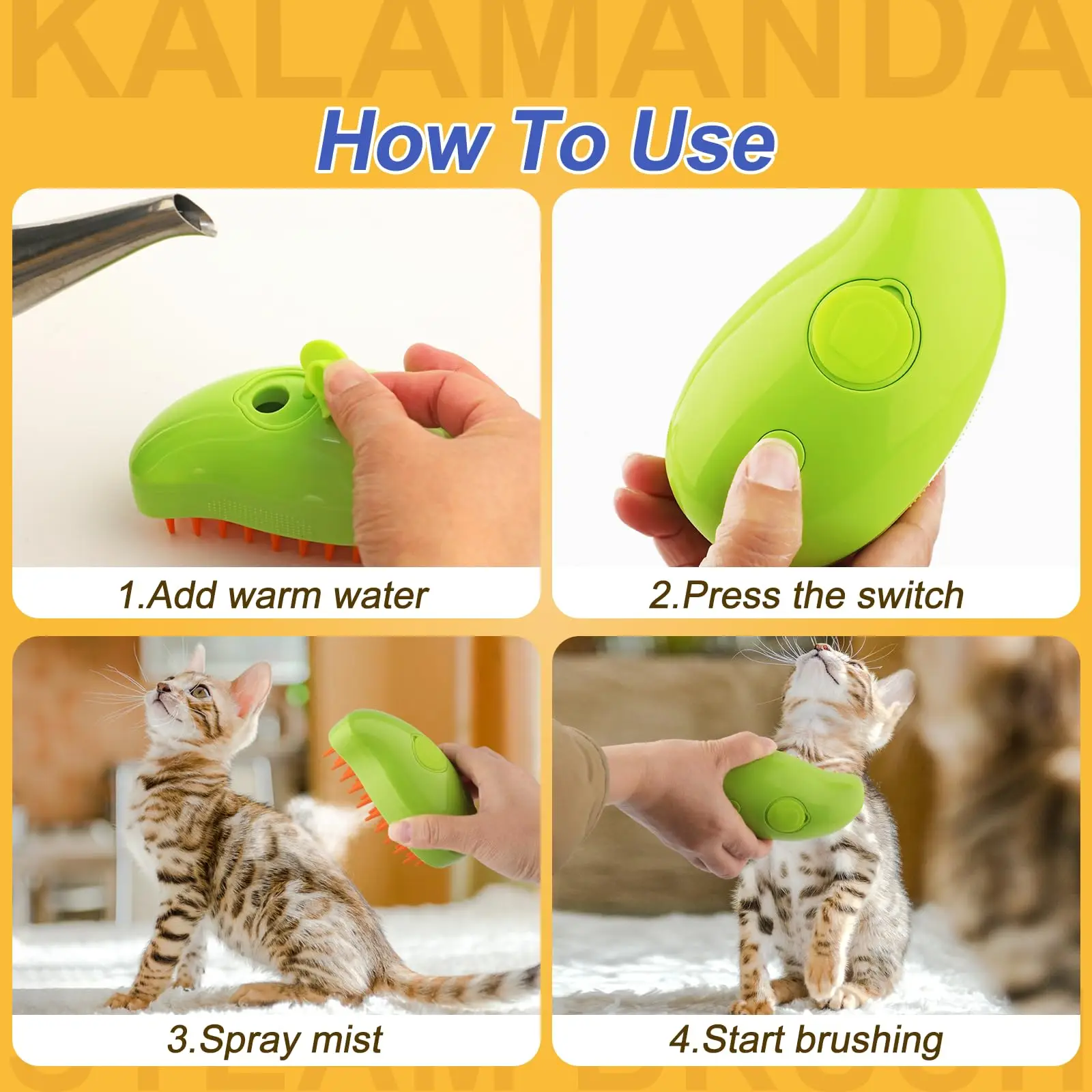 3-in-1 Steamy Brush for Pet Ca - Pet Supplies Grooming Hours 评论和价格