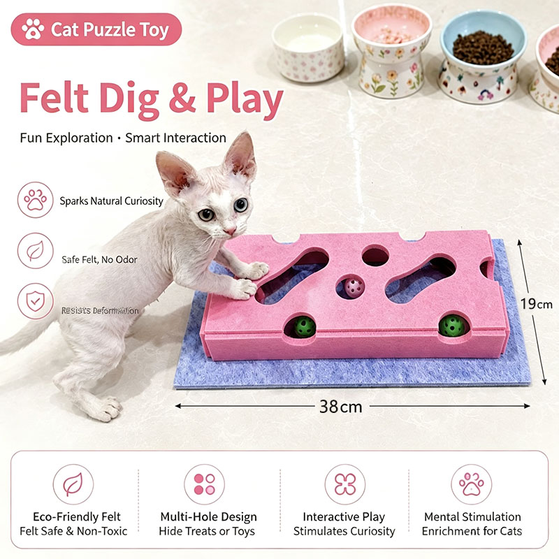 New Cat Puzzle Toys Felt Toy B - Cat Tunnel Toy 评论和价格