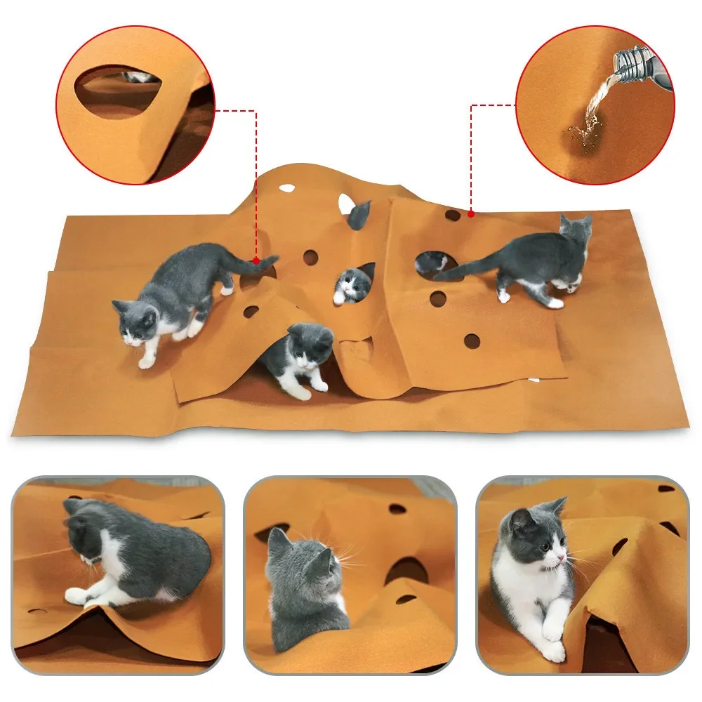 Cat Playing Game Mat Pet Toys  - Cat Tunnel Toy 评论和价格