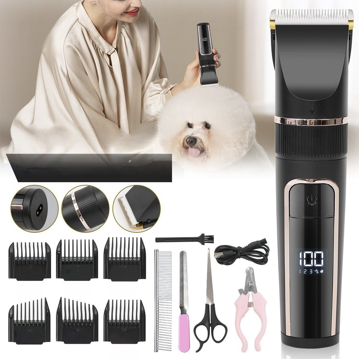 Upgraded Low Noise Cat and Dog - Pet Supplies Grooming Hours 评论和价格